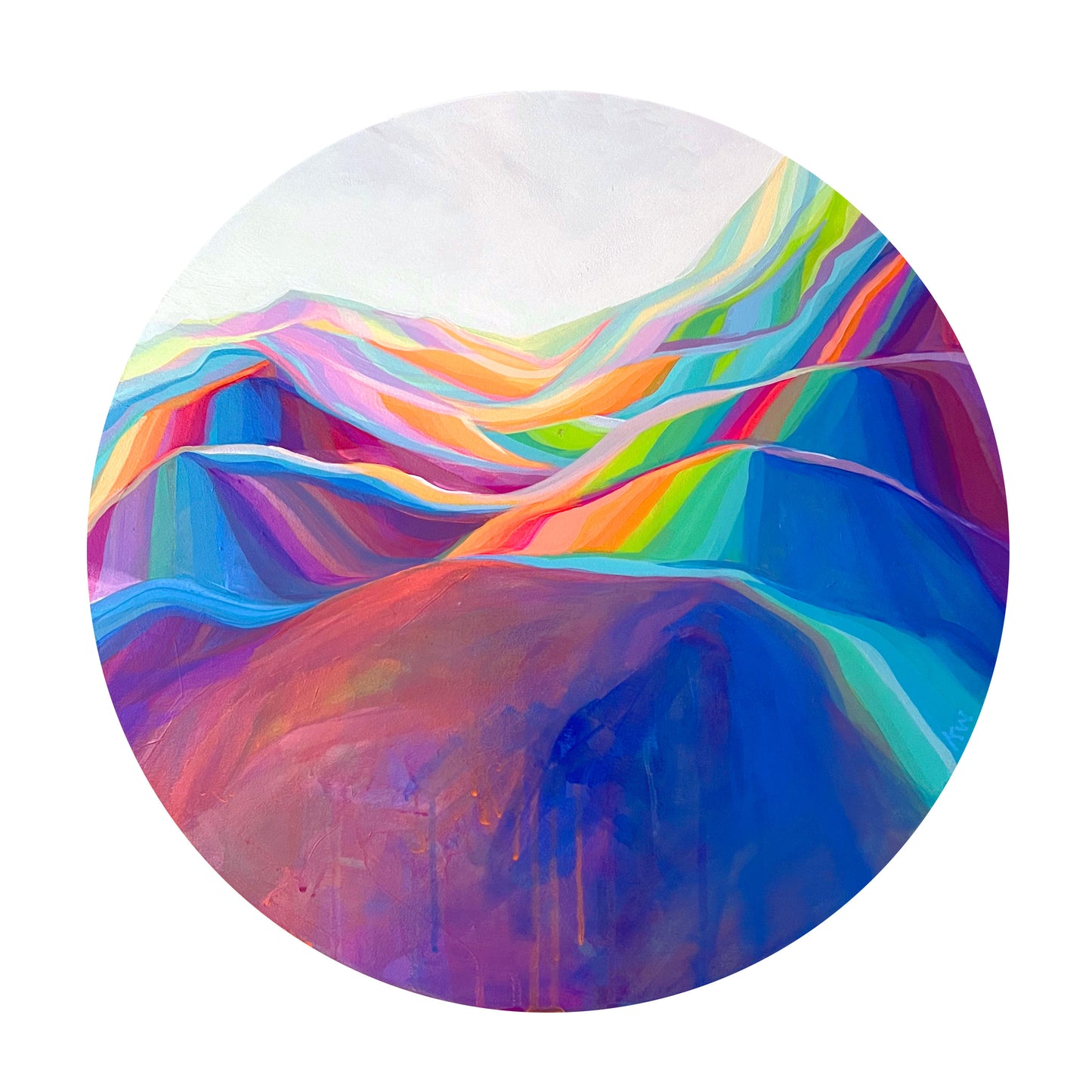 Peinture à l'huile 'Banff's Equinox', panneau de bouleau 16 x 16