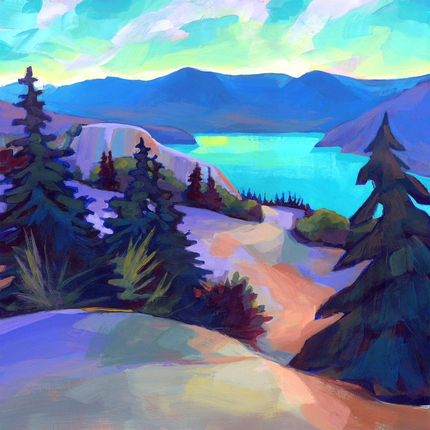Howe Sound from 2nd Peak' 10"x10" gallery panel