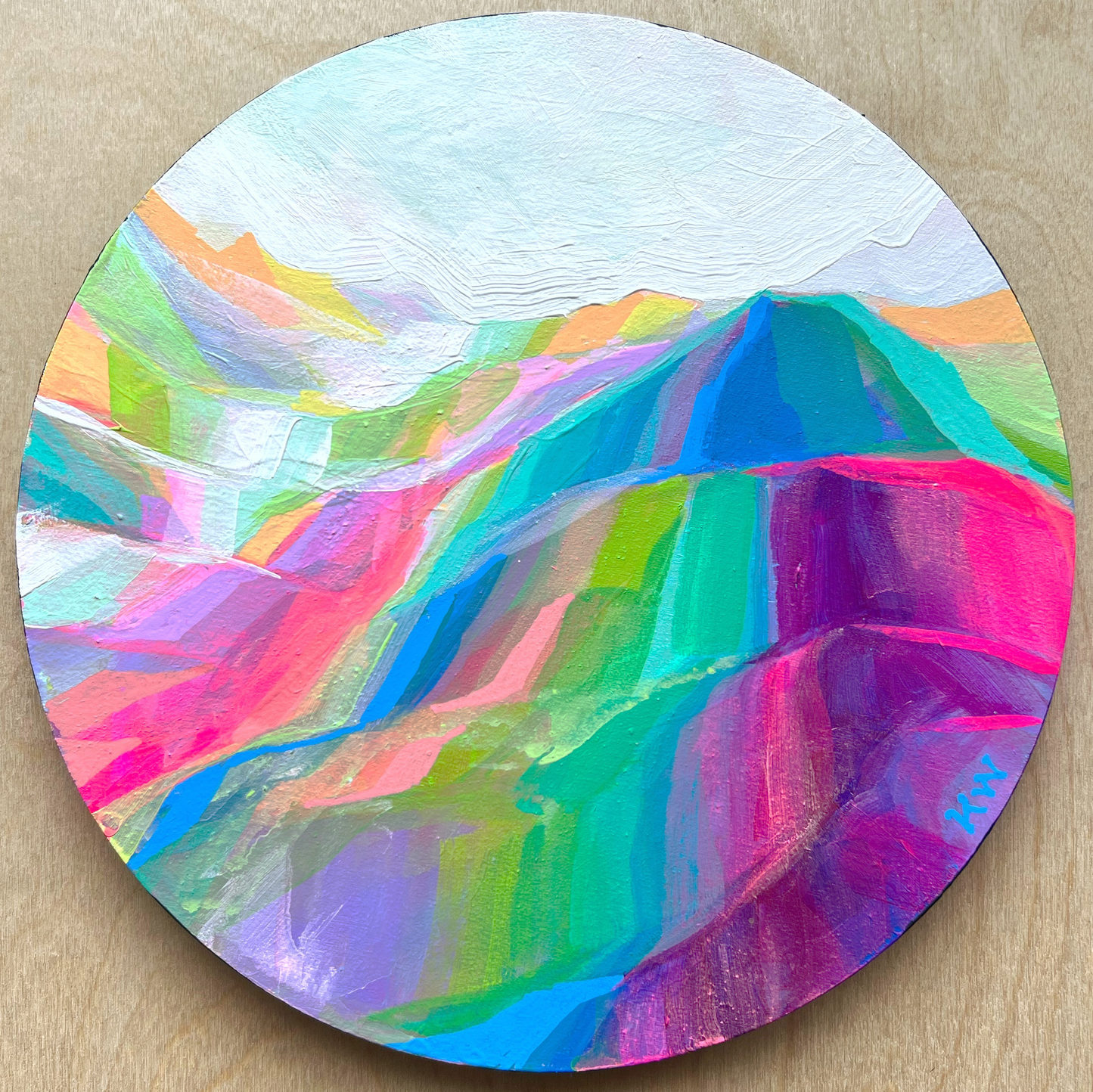 Peinture à l'huile 'Banff's Equinox', panneau de bouleau 16 x 16