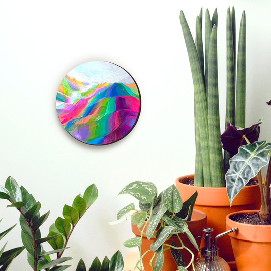 ‘Mermaid Mimosa’ acrylic painting 8" Round Wood Panel *