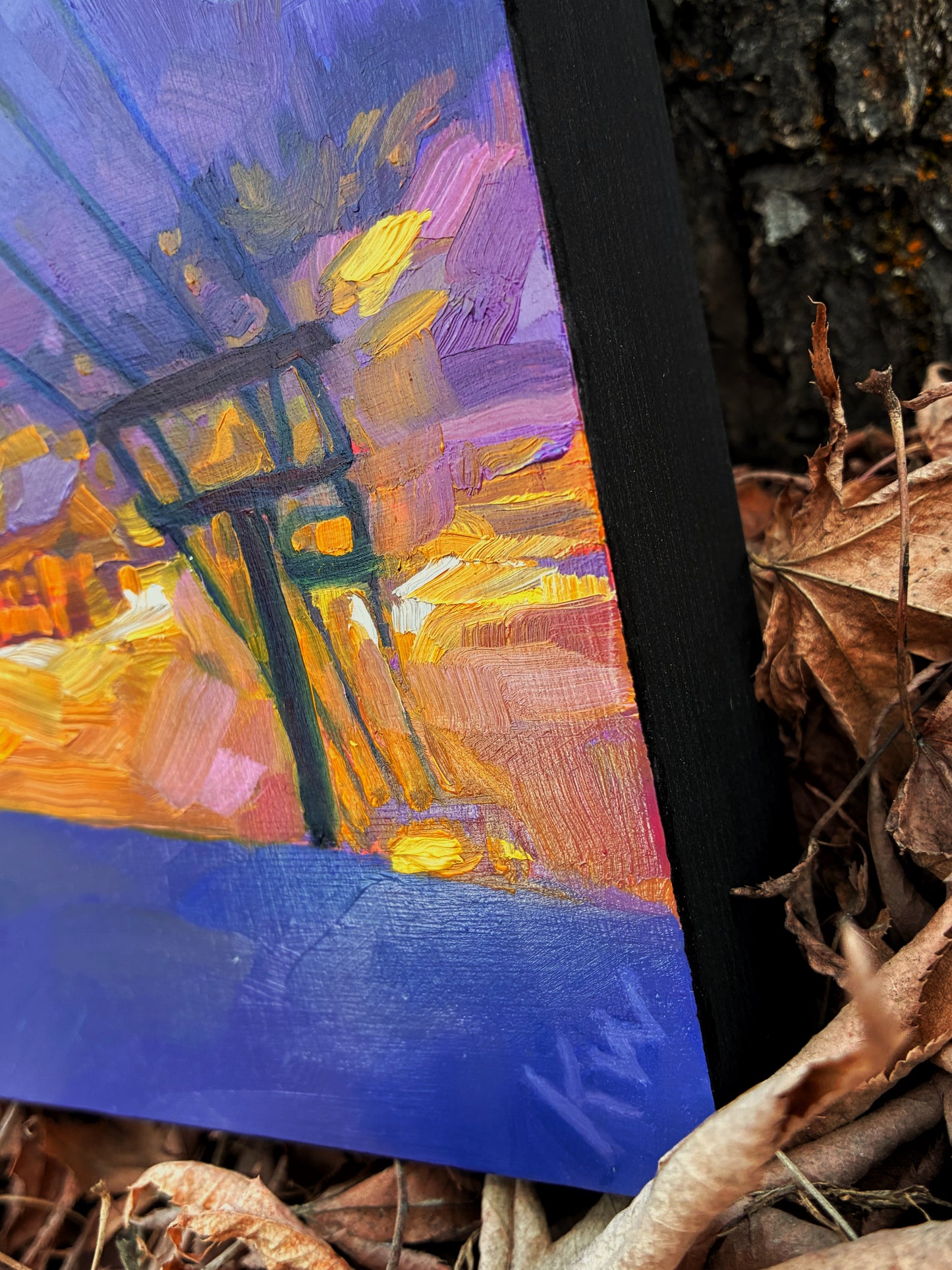 ‘Rainbow Mountain' (Whistler) oil painting 8”x8” gallery panel