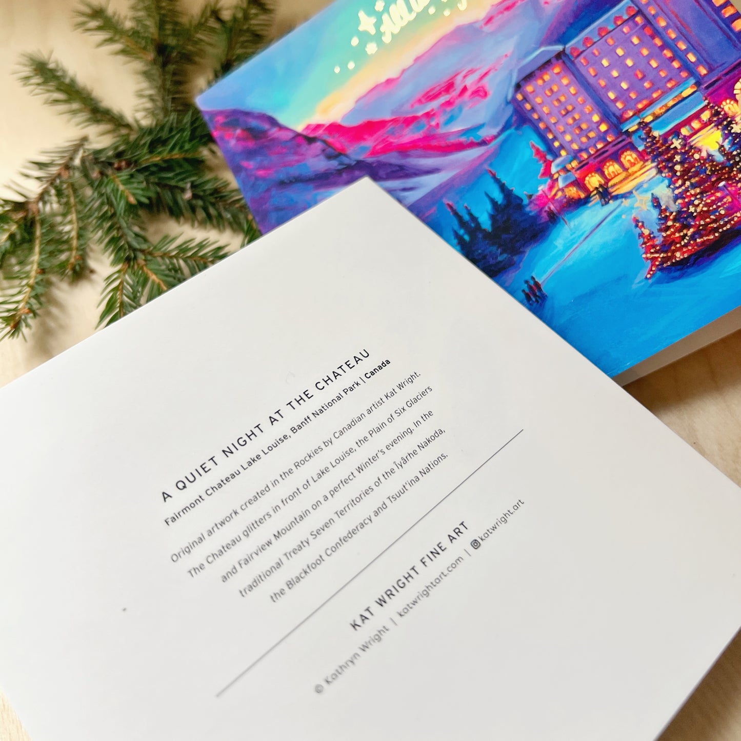 Holiday Cards Set of 4 - A Quiet Night at the Chateau (Lake Louise)