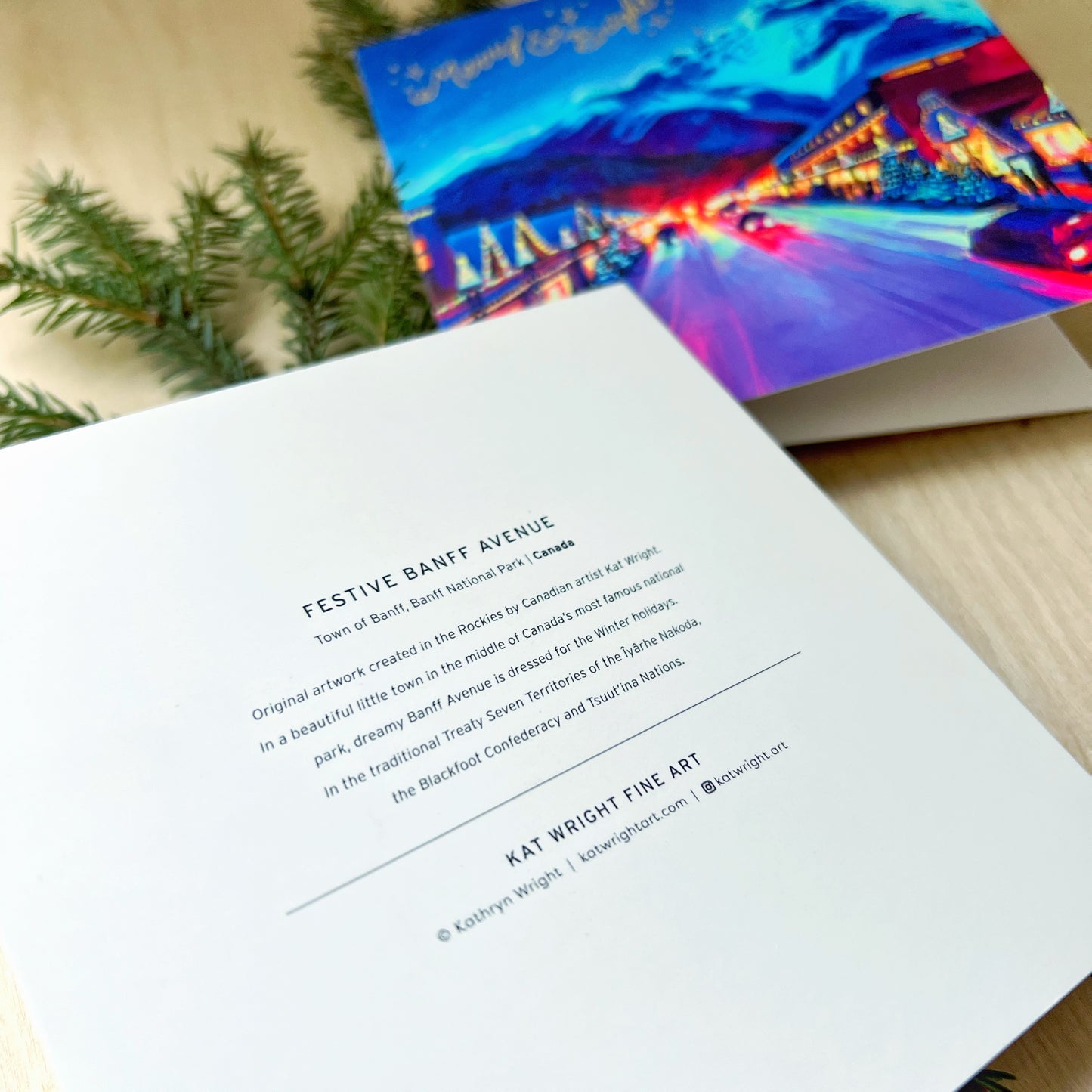 Holidays Cards Set of 4 - Festive Banff Avenue