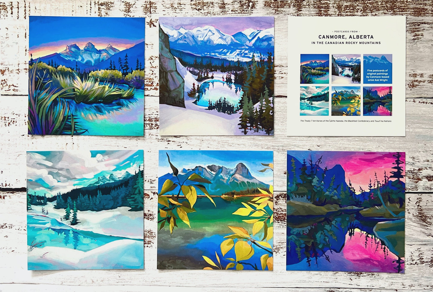 Cartes postales d’art de Canmore – ensemble de cinq