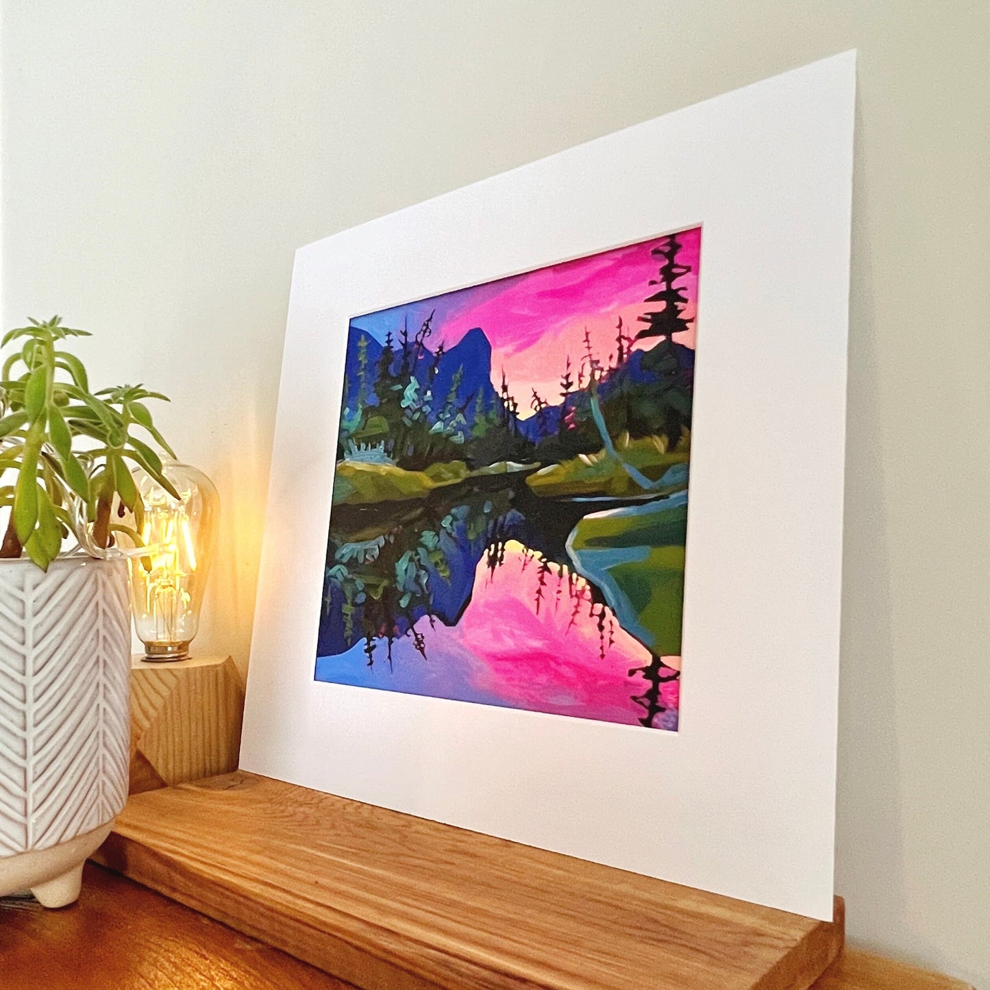 « Tempête d'été sur Ha Ling » Canmore Matted Art Print 8x8