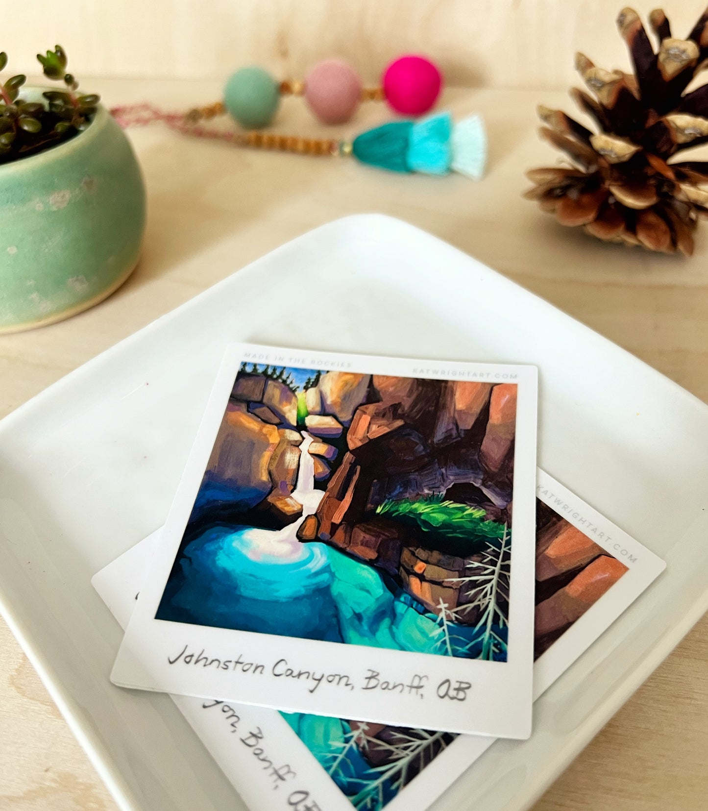 Vinyl Polaroid Sticker - Johnston Canyon, Banff National Park