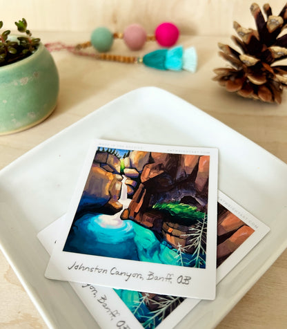 Vinyl Polaroid Sticker - Johnston Canyon, Banff National Park