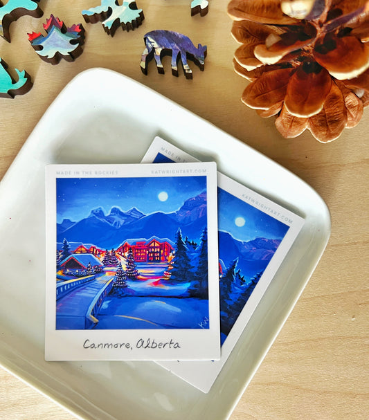 Vinyl Polaroid Sticker - Good Night Canmore, Alberta