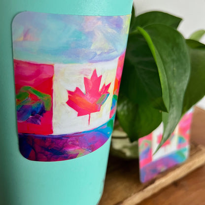 ‘Oh Canada’water bottle sticker 3”x3”