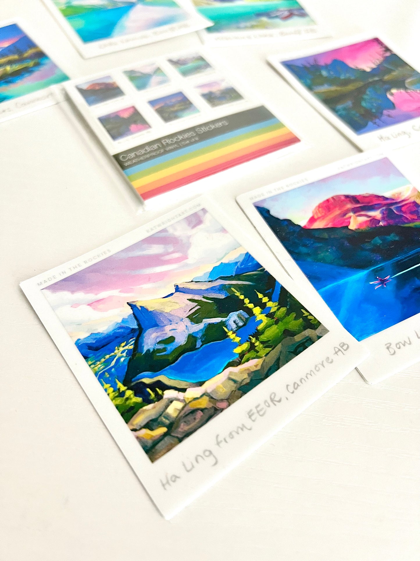 Canadian Rockies Polaroid Stickers 3.25” tall - Pack of Six