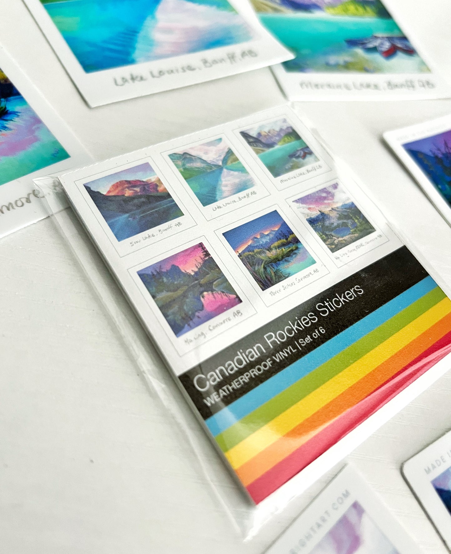 Canadian Rockies Polaroid Stickers 3.25” tall - Pack of Six