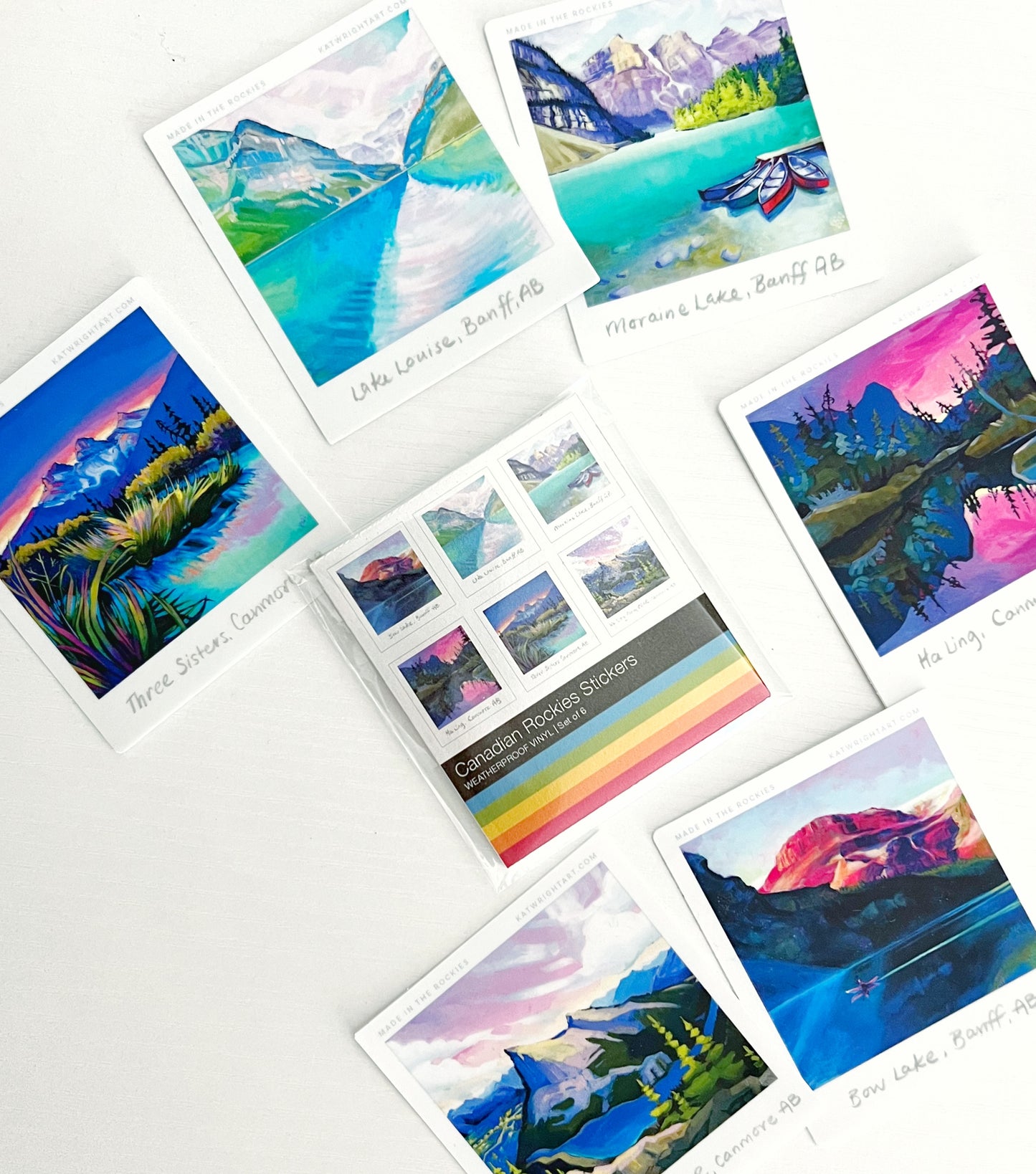 Canadian Rockies Polaroid Stickers 3.25” tall - Pack of Six