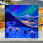 Peinture à l'huile 'Banff's Equinox', panneau de bouleau 16 x 16