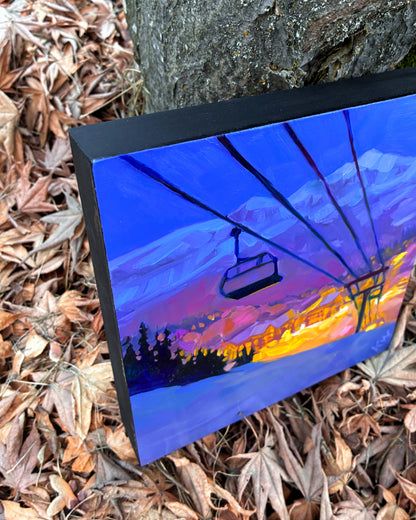 ‘Rainbow Mountain' (Whistler) oil painting 8”x8” gallery panel