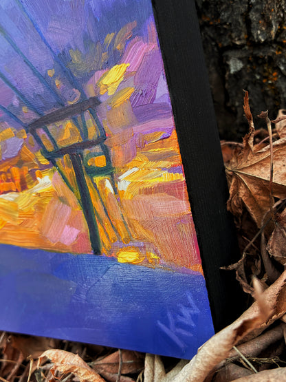 ‘Rainbow Mountain' (Whistler) oil painting 8”x8” gallery panel