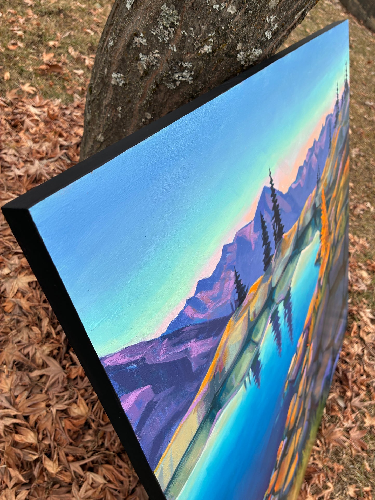 "It's Lonely at the Top" 30"x30" oil on wood panel