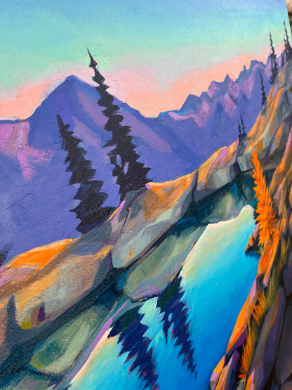 "It's Lonely at the Top" 30"x30" oil on wood panel