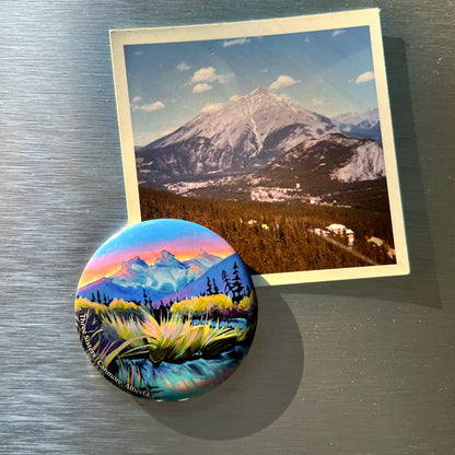 Good Morning Canmore Three Sisters Magnet / Bottle Opener