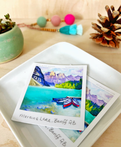Vinyl Polaroid Sticker - Moraine Lake, Banff National Park