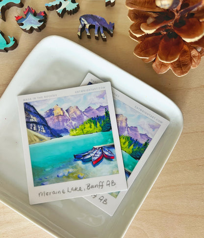 Vinyl Polaroid Sticker - Moraine Lake, Banff National Park