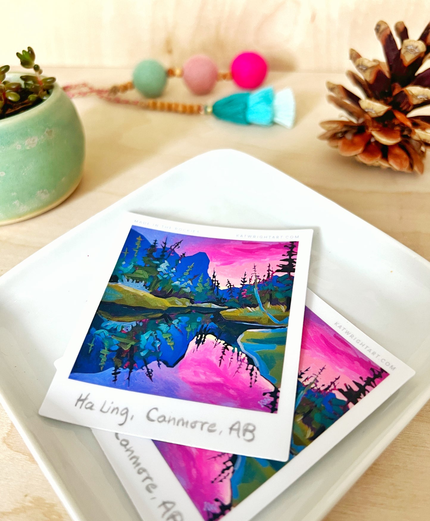 Polaroid Stickers - Summer Storm on Ha Ling - Canmore, Alberta