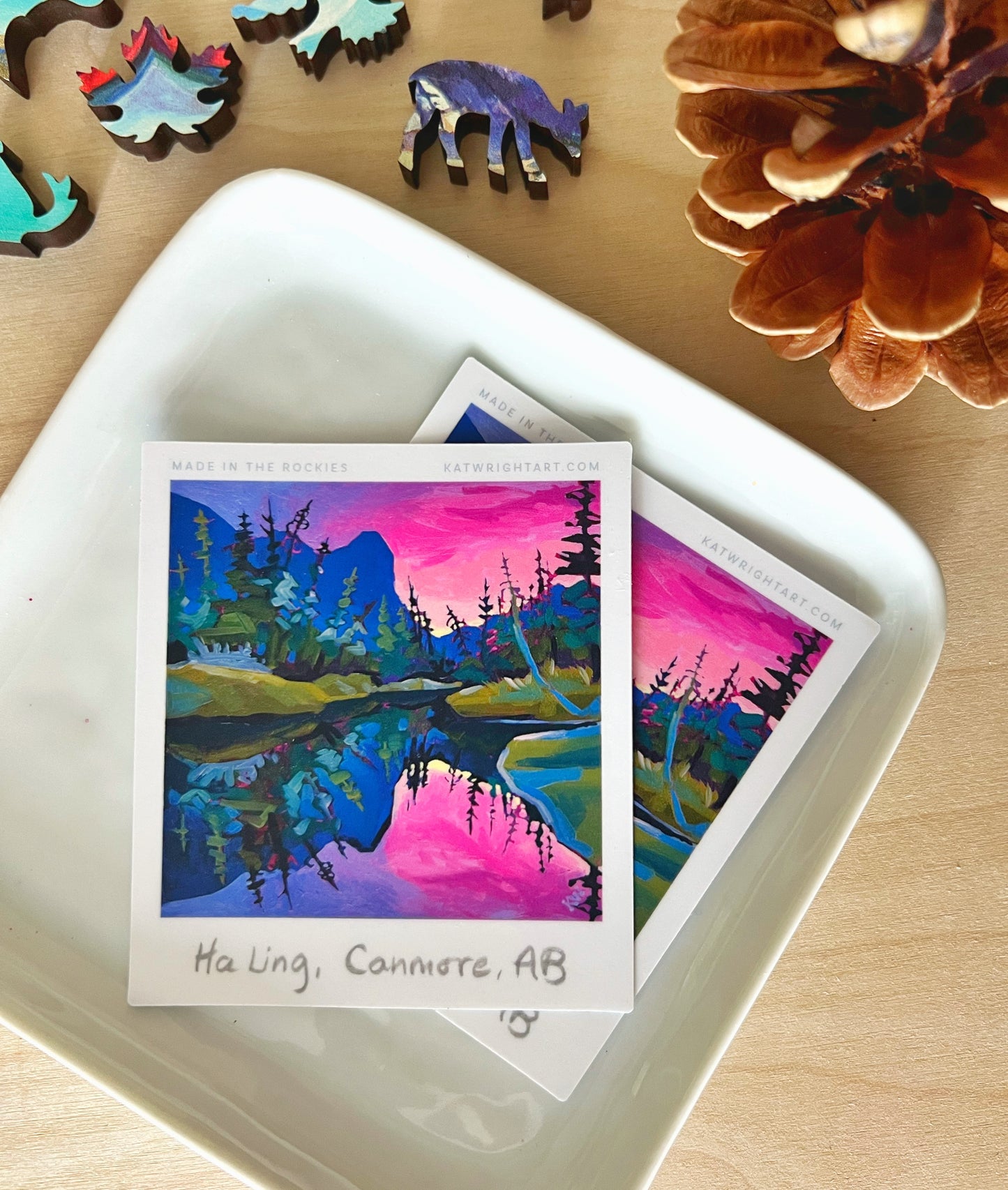 Polaroid Stickers - Summer Storm on Ha Ling - Canmore, Alberta