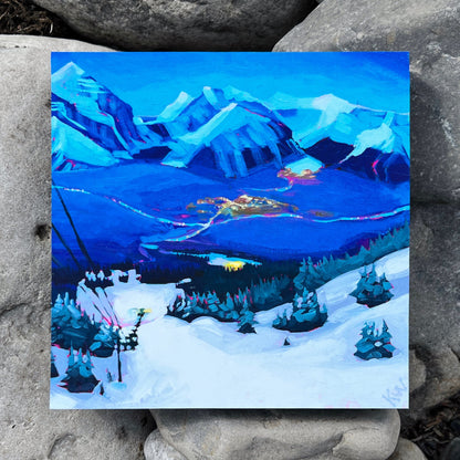 ‘Ski Louise’ Lake Louise Limited Edition 6x6 Flush Mount Print