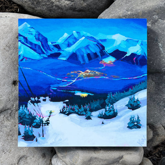 Impression encastrée « Ski Louise » Lake Louise en édition limitée 6 x 6