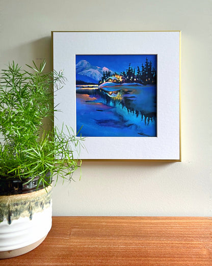 ‘Shortest Day of the Year’ Emerald Lake Matted Art Print 8x8