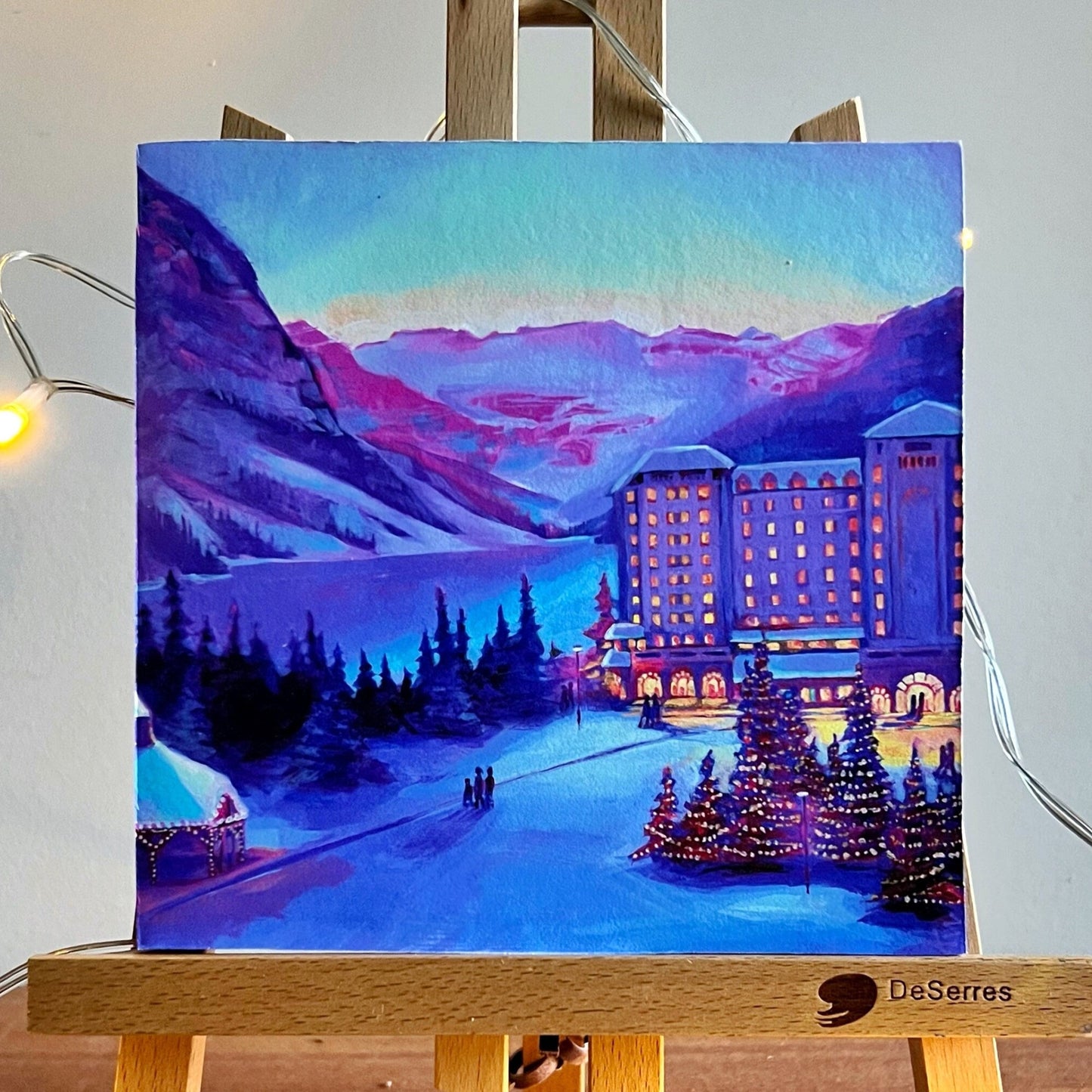 ‘A Quiet Night at the Chateau’ Lake Louise Limited Edition 6x6 Flush Mount Print